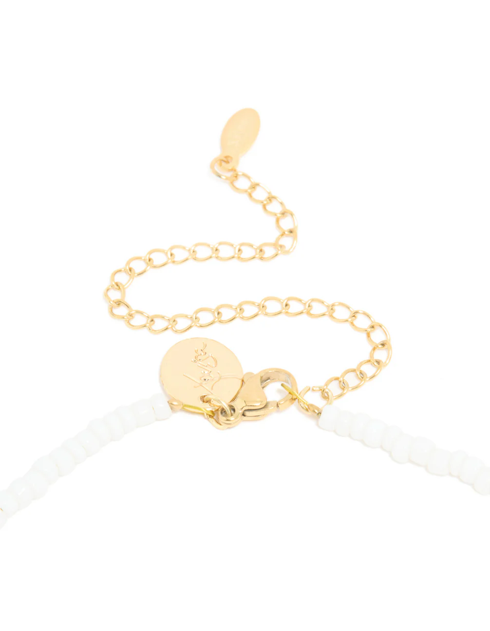 Waterproof Gold Plated Stainless Steel & White Beaded Shell Pendant Necklace - Image 5