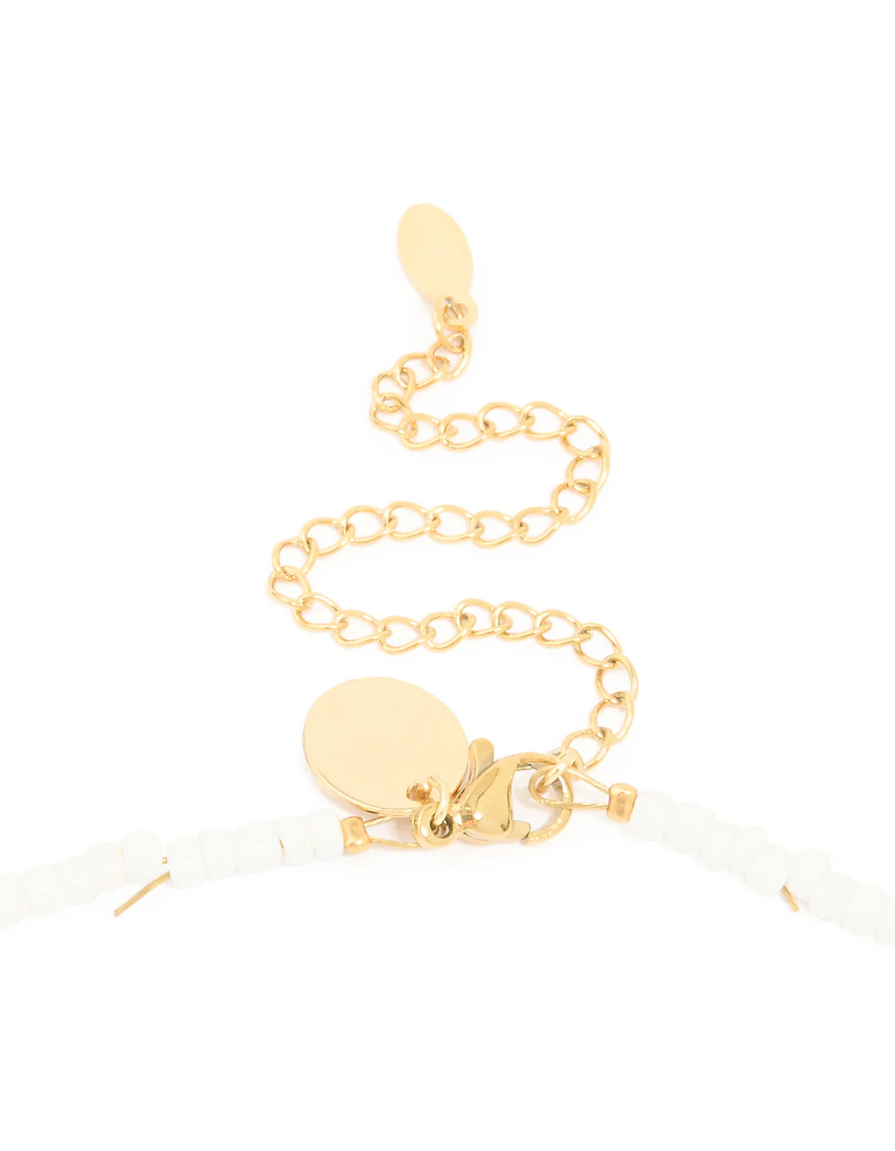 Waterproof Gold Plated Stainless Steel White Beaded Starfish Necklace - Image 5
