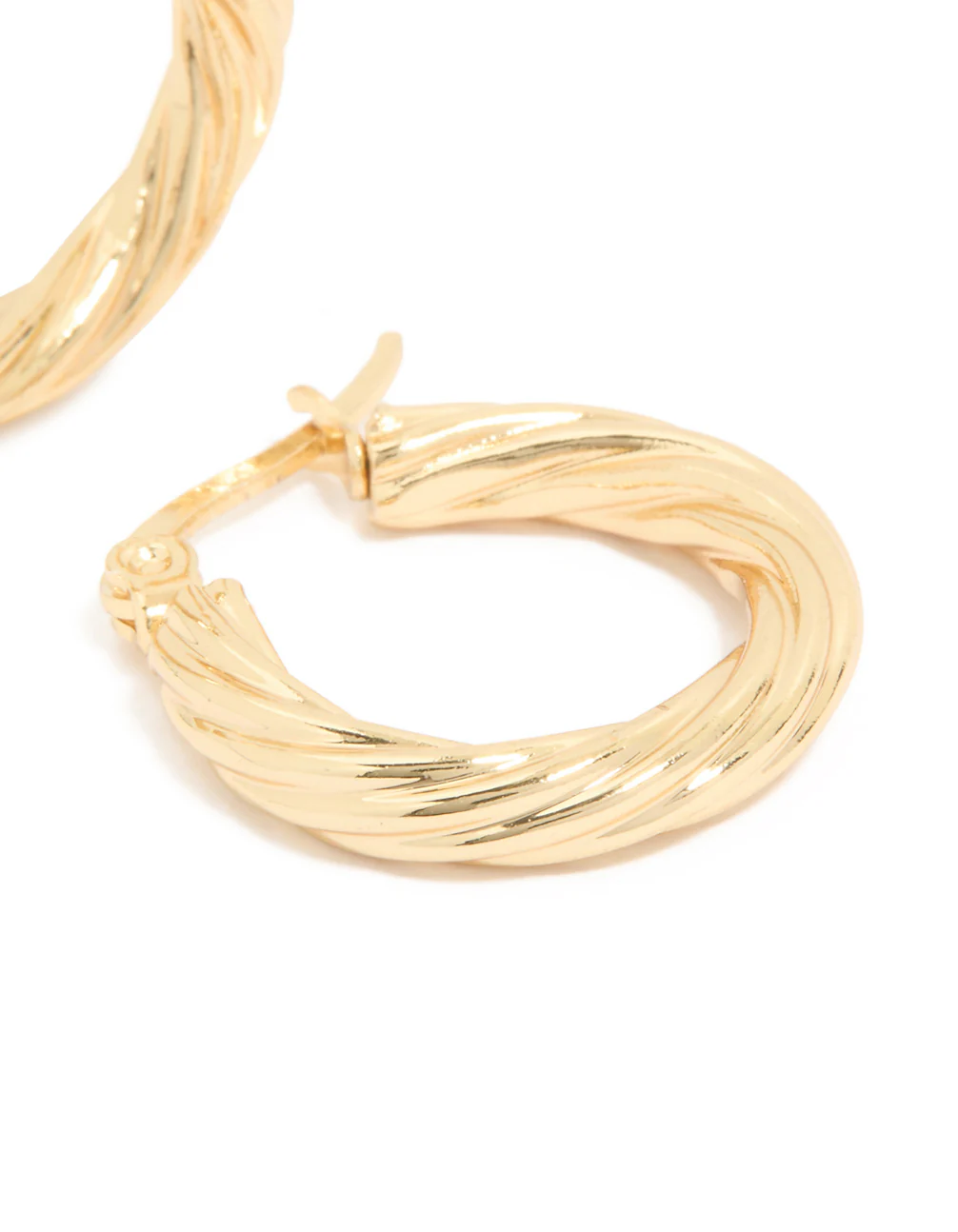 Waterproof Gold Plated Stainless SteelSmall Twisted Hoop Earrings - Image 3