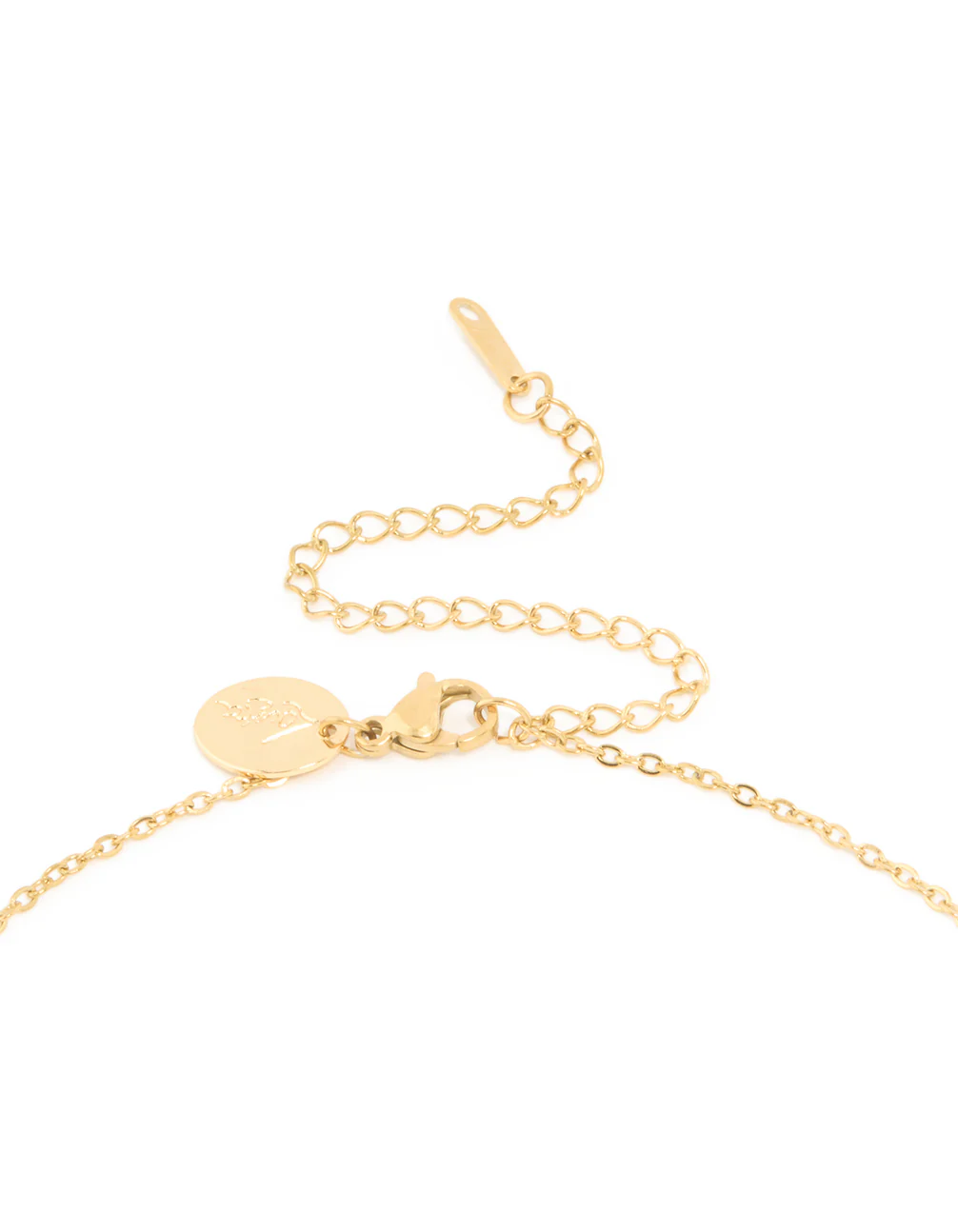 Waterproof Gold Stainless Steel Cubic Zirconia Mini Pavé Letter K Necklace - Image 3