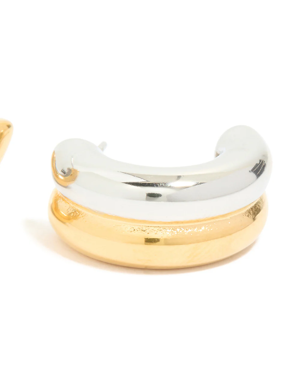Waterproof Mixed Metal Plated Stainless Steel Layered Huggie Earrings - Image 5