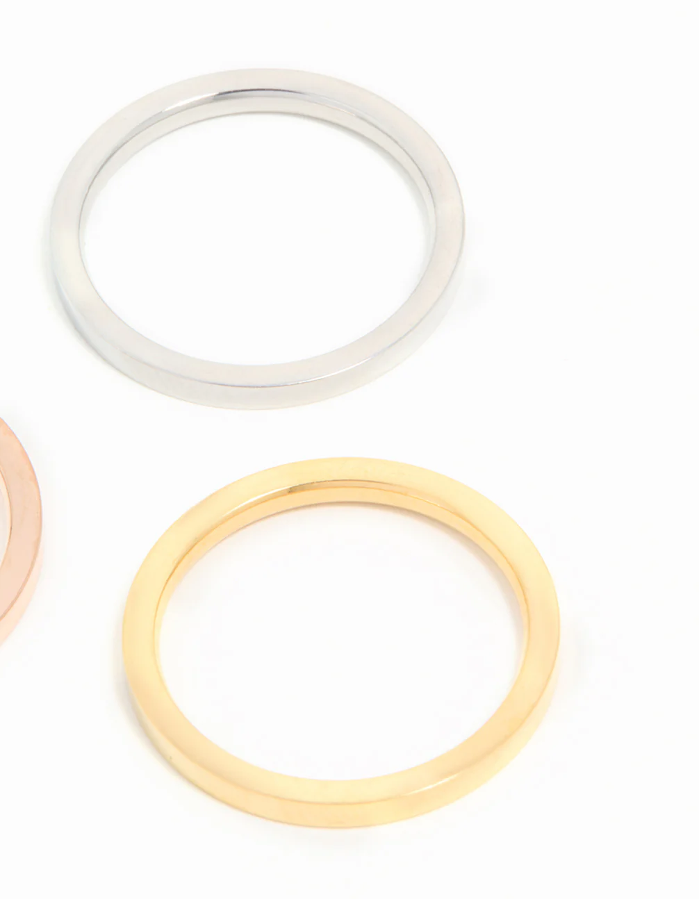 Waterproof Mixed Plated Stainless Steel Stacking Rings 3-Pack - Image 3