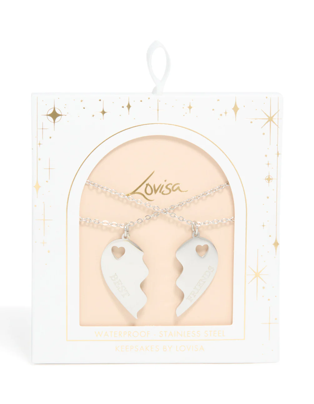 Waterproof Stainless Steel Best Friends Heart Necklaces 2-Pack - Image 3