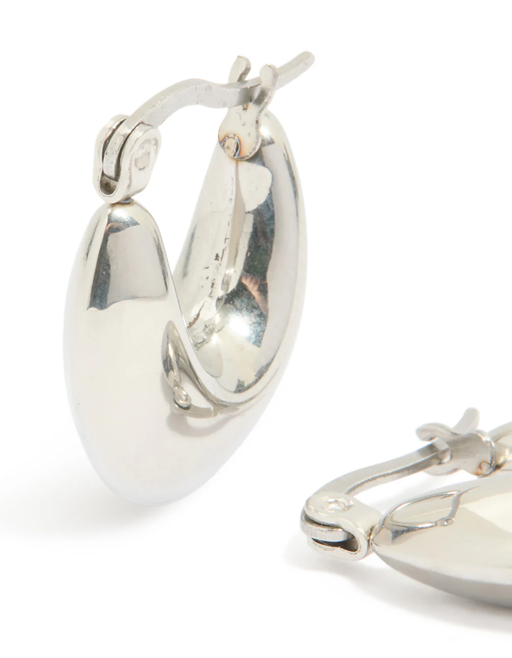 Waterproof Stainless Steel Bubble Half Hoop Earrings - Image 4