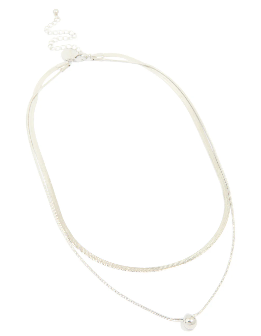 Waterproof Stainless Steel Chain & Pebble Layered Necklace - Image 2