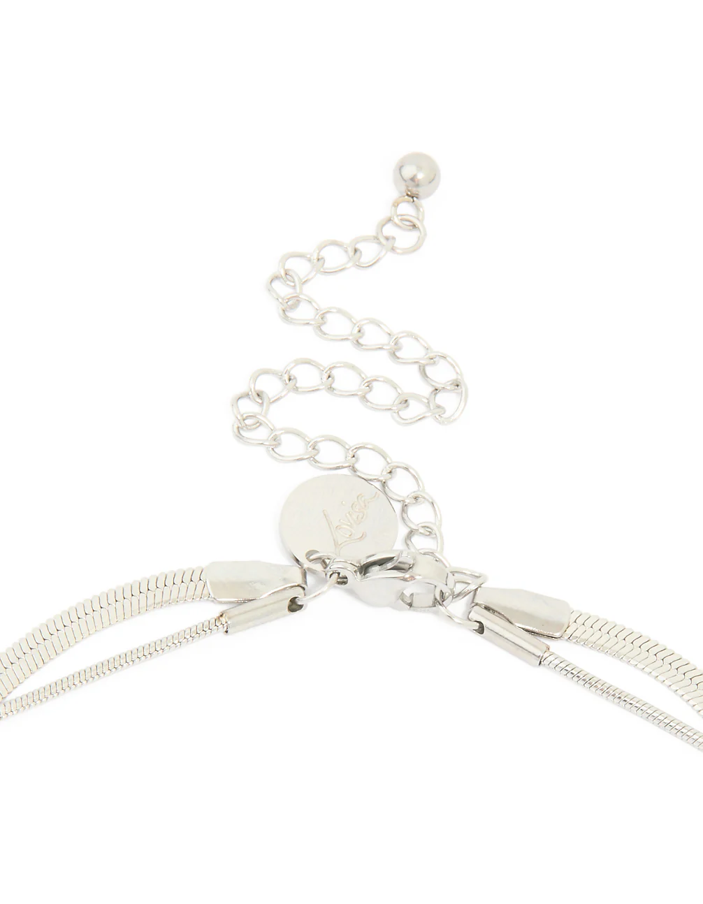 Waterproof Stainless Steel Chain & Pebble Layered Necklace - Image 3