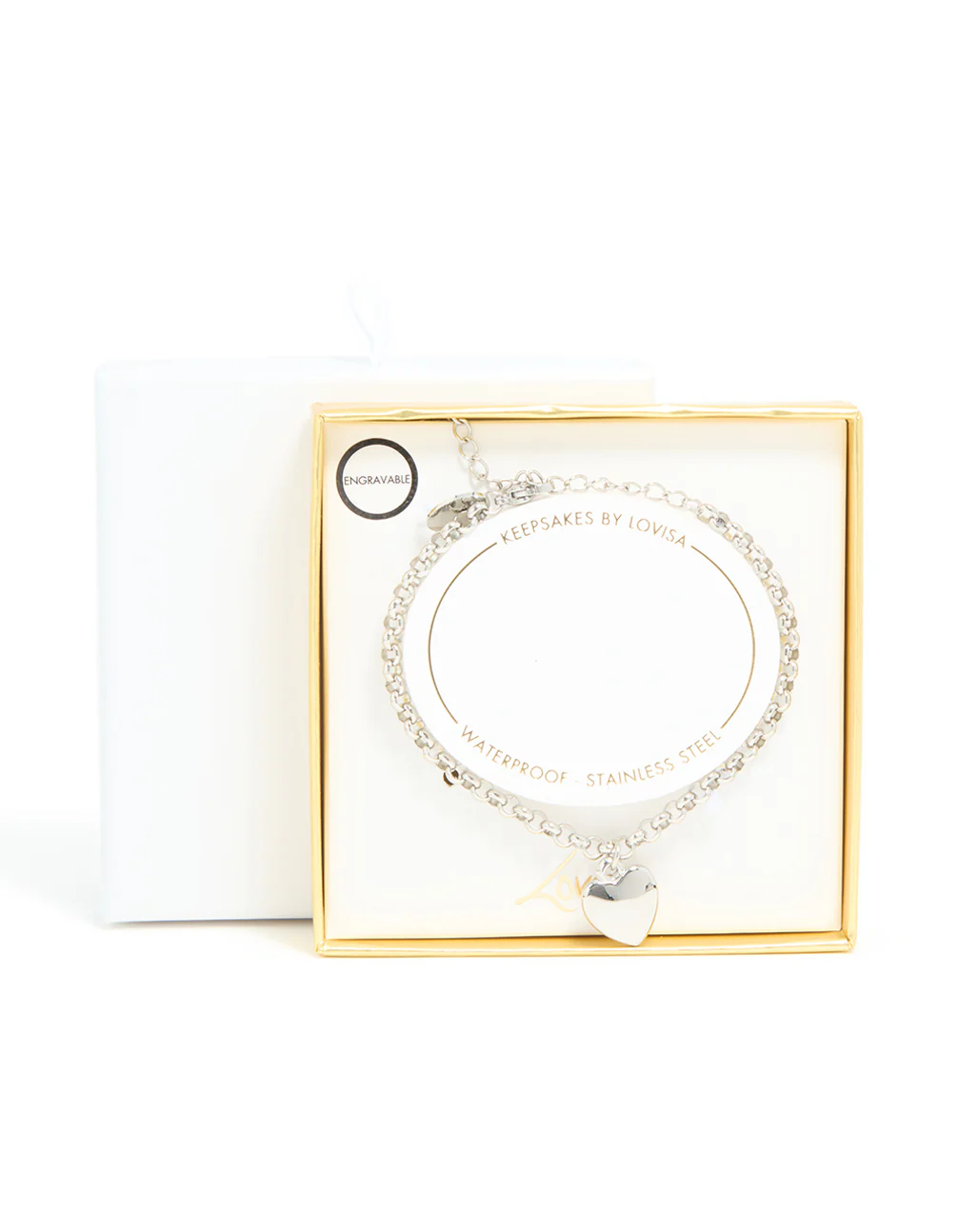 Waterproof Stainless Steel Chunky Heart Bracelet - Image 5