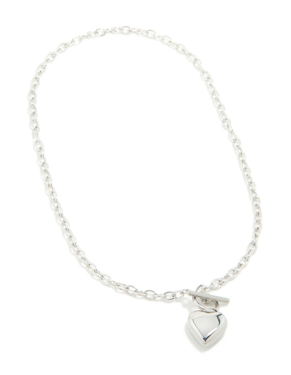Waterproof Stainless Steel Chunky Heart T & O Necklace - Image 4