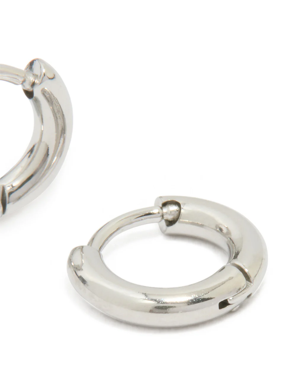 Waterproof Stainless Steel Clicker Hoop Earrings - Image 2