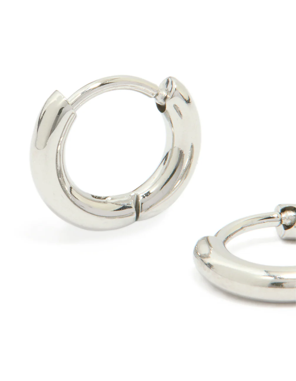 Waterproof Stainless Steel Clicker Hoop Earrings - Image 3