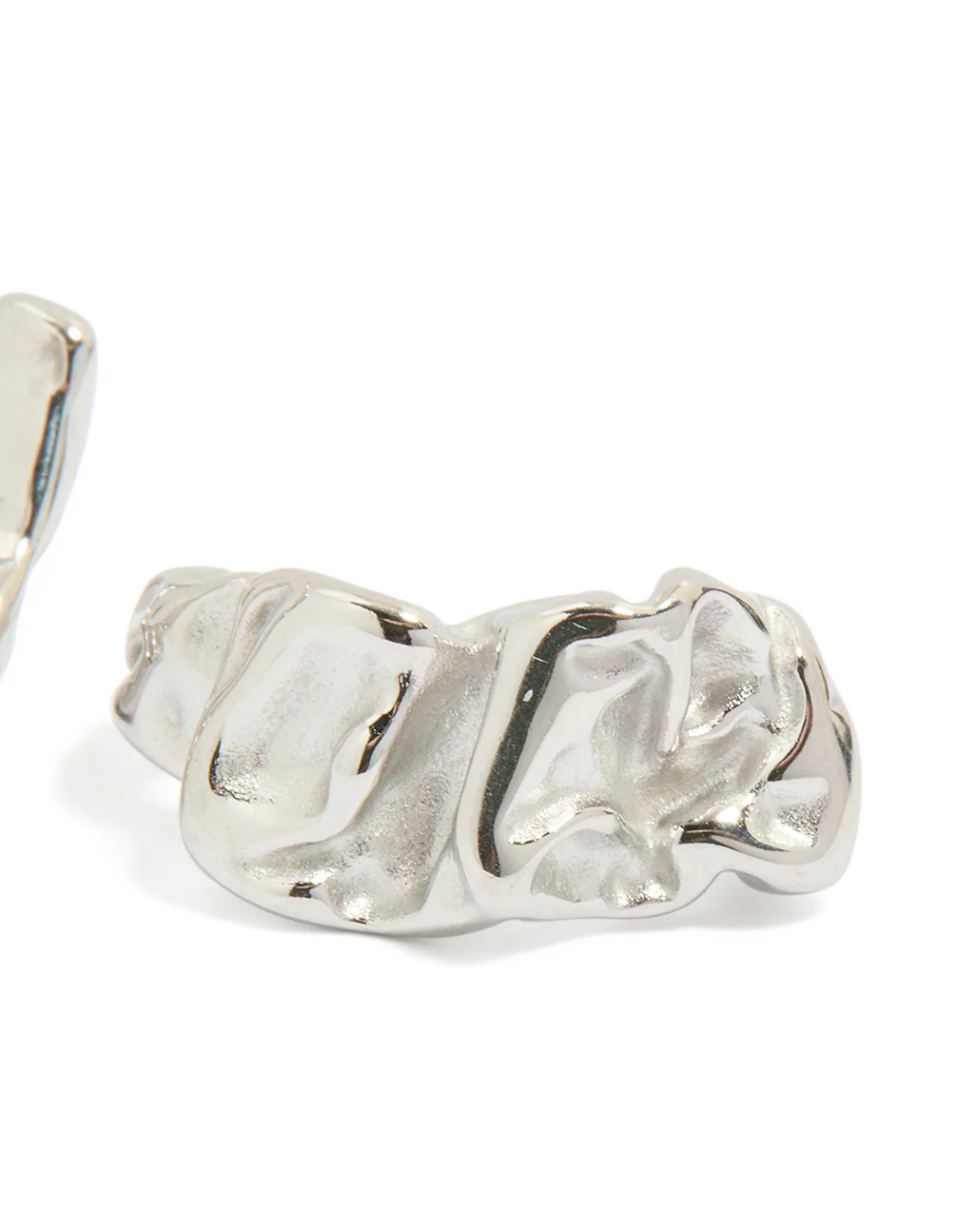 Waterproof Stainless Steel Crater Hoop Earrings - Image 5
