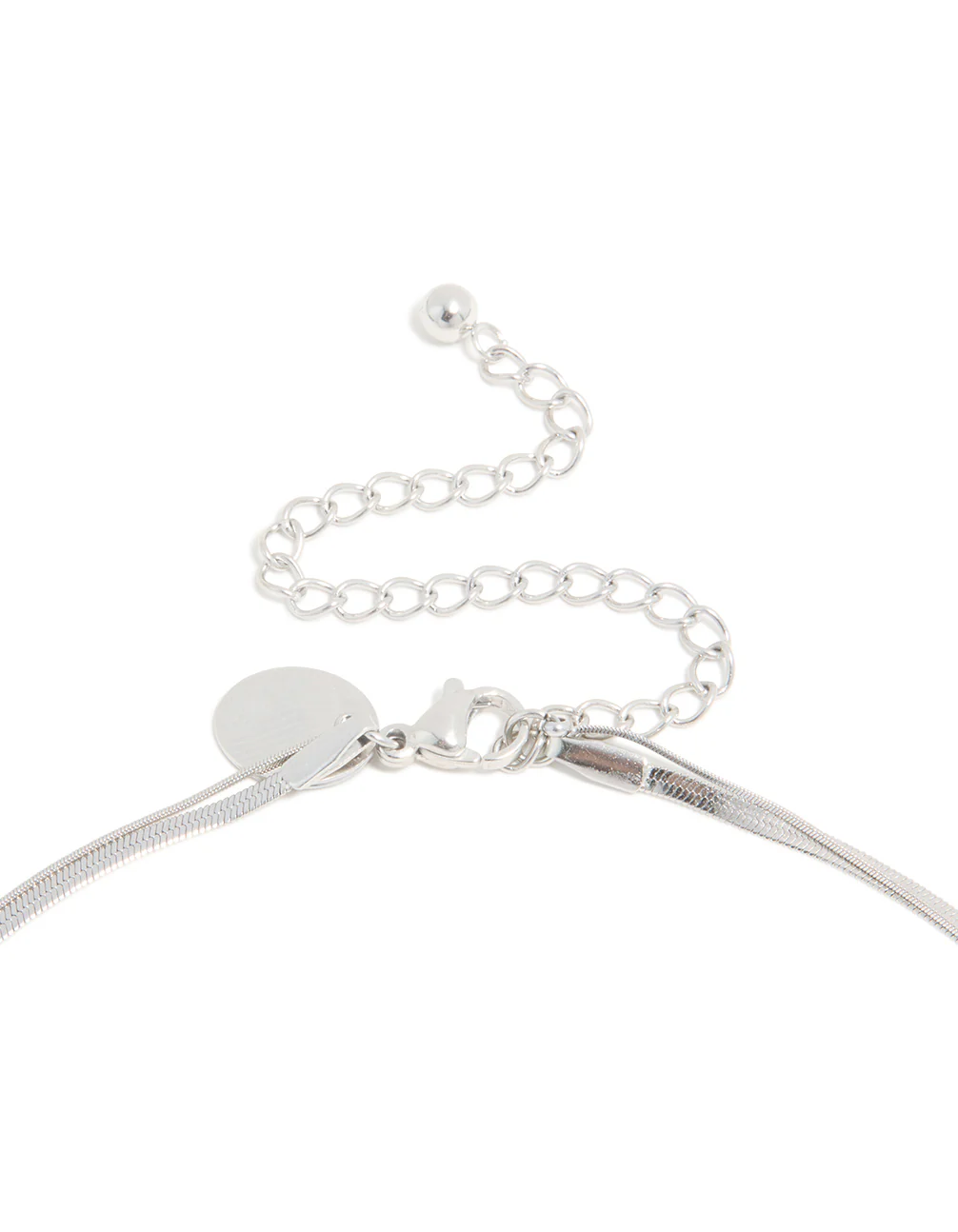 Waterproof Stainless Steel Cubic Zirconia & Chain Pendant Layered Necklace - Image 3