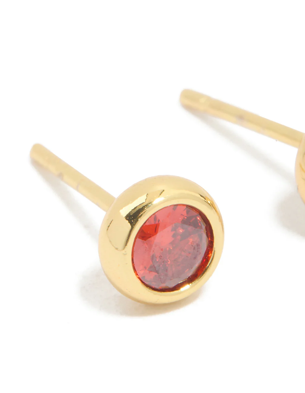 Waterproof Stainless Steel Cubic Zirconia January Birthstone Bezel Set Stud Earrings - Image 4