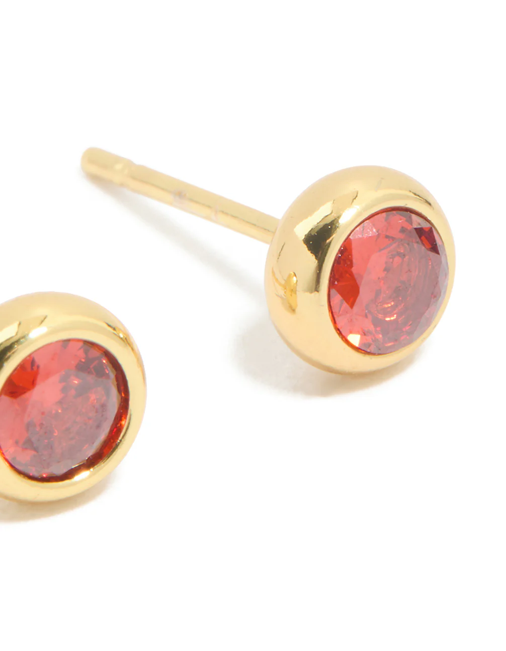 Waterproof Stainless Steel Cubic Zirconia January Birthstone Bezel Set Stud Earrings - Image 5