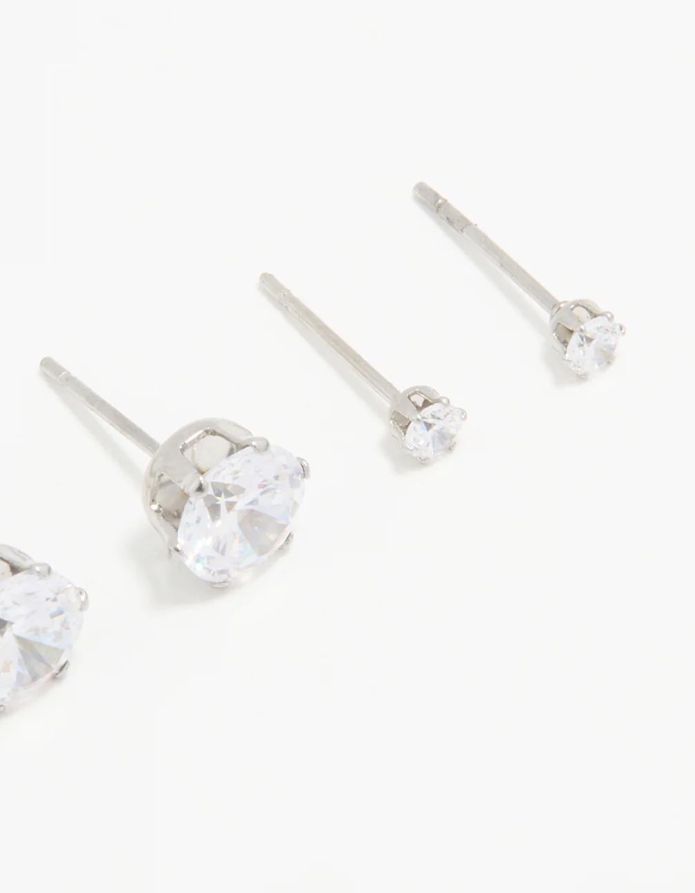 Waterproof Stainless Steel Cubic Zirconia & Pearl Stud Earrings 4-Pack - Image 3