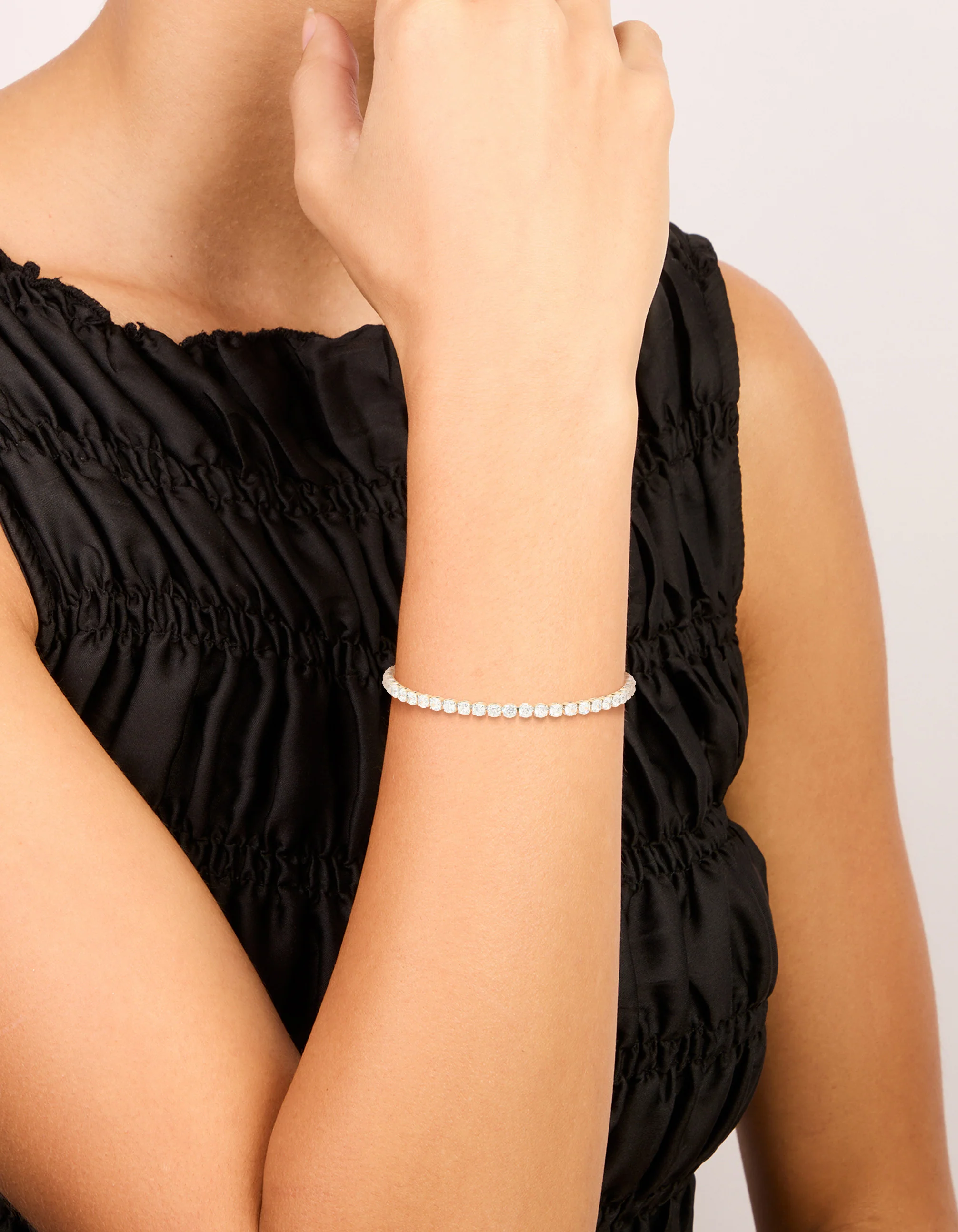 Waterproof Stainless Steel Cubic Zirconia Tennis Bracelet - Image 6