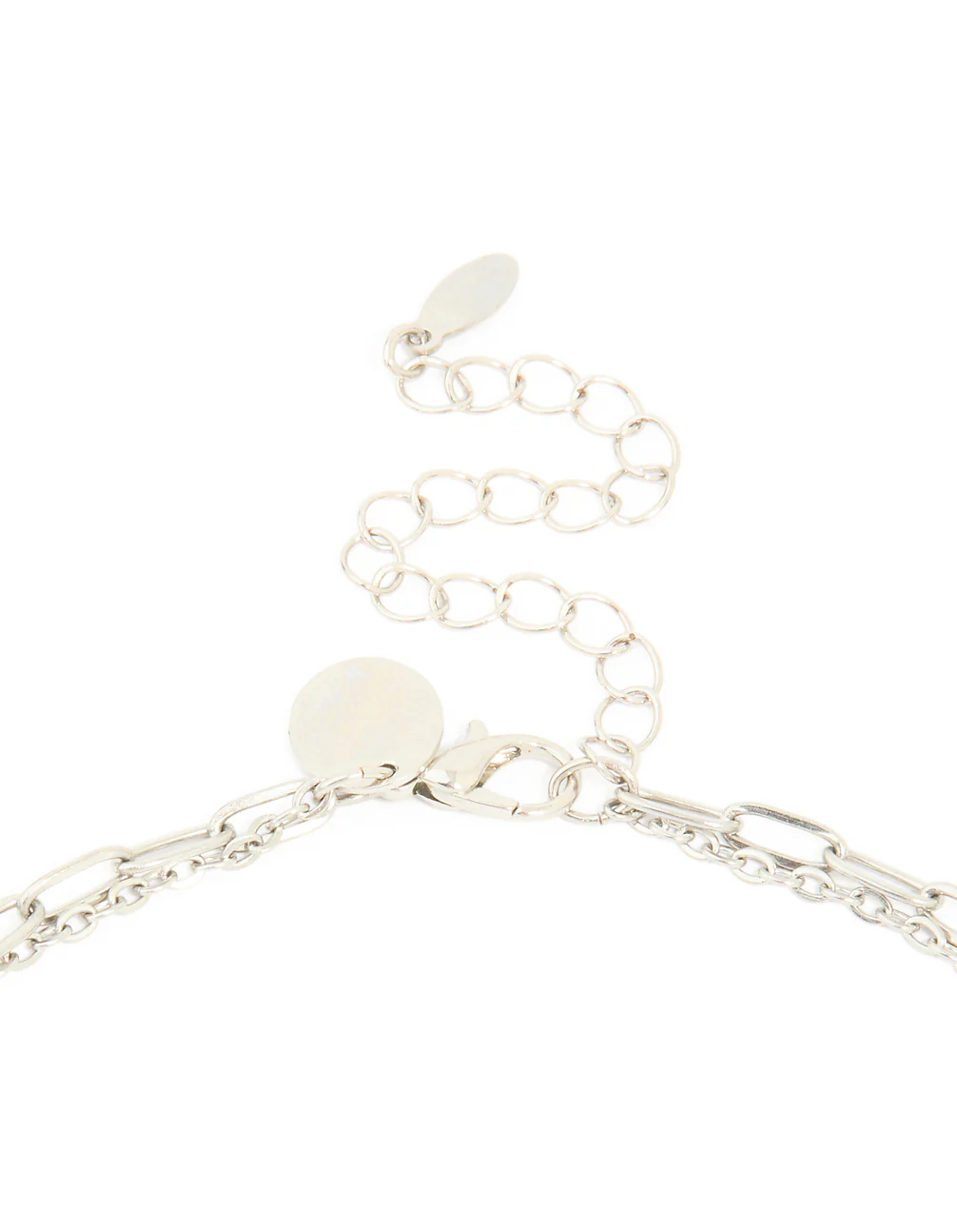 Waterproof Stainless Steel Diamante & Freshwater Pearl Chain Layered Necklace - Image 3