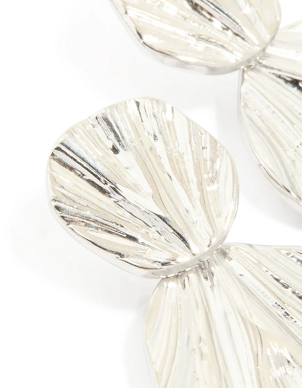 Waterproof Stainless Steel Double Textured Drop Earrings - Image 4