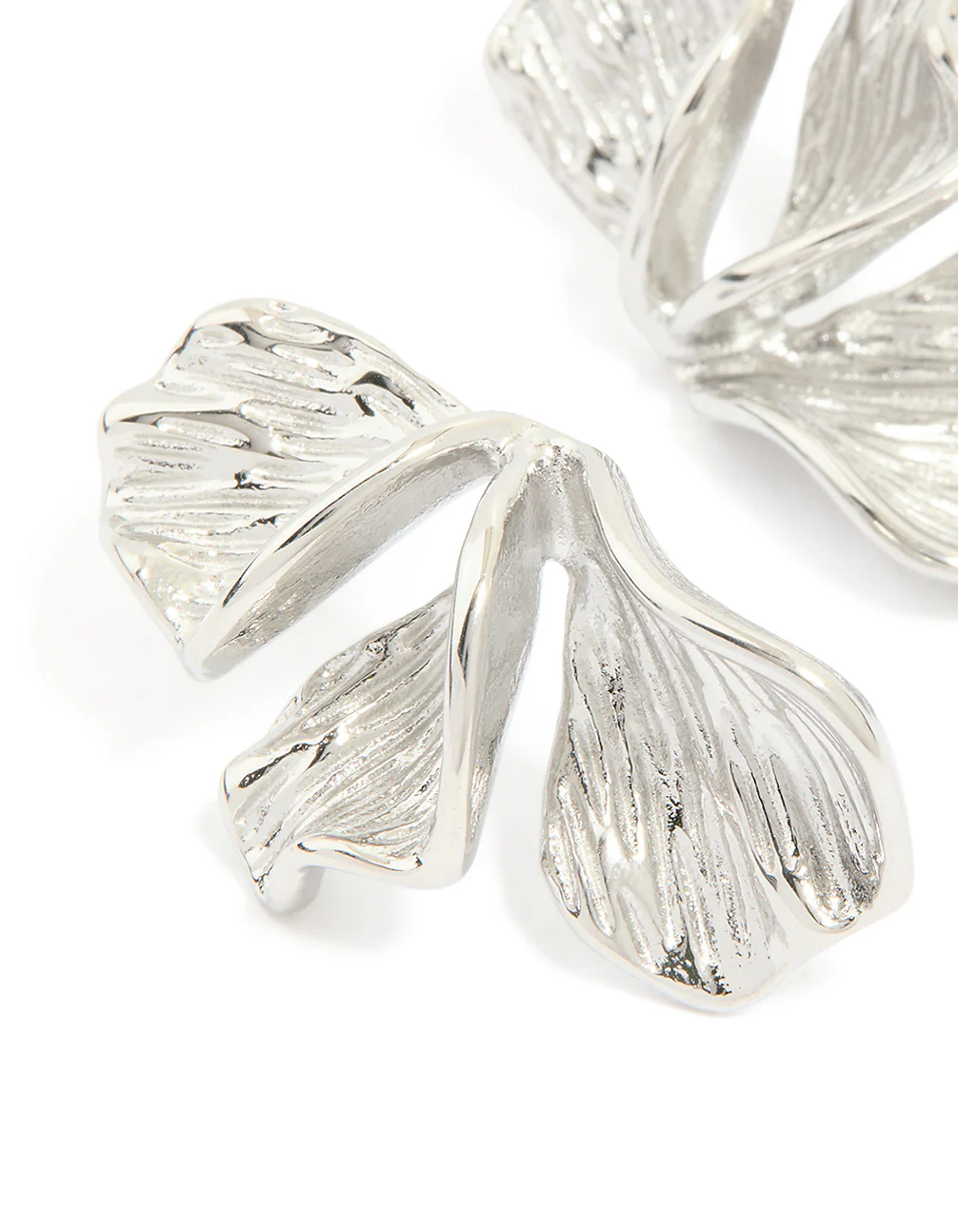 Waterproof Stainless Steel Flower Petal Fan Earrings - Image 4