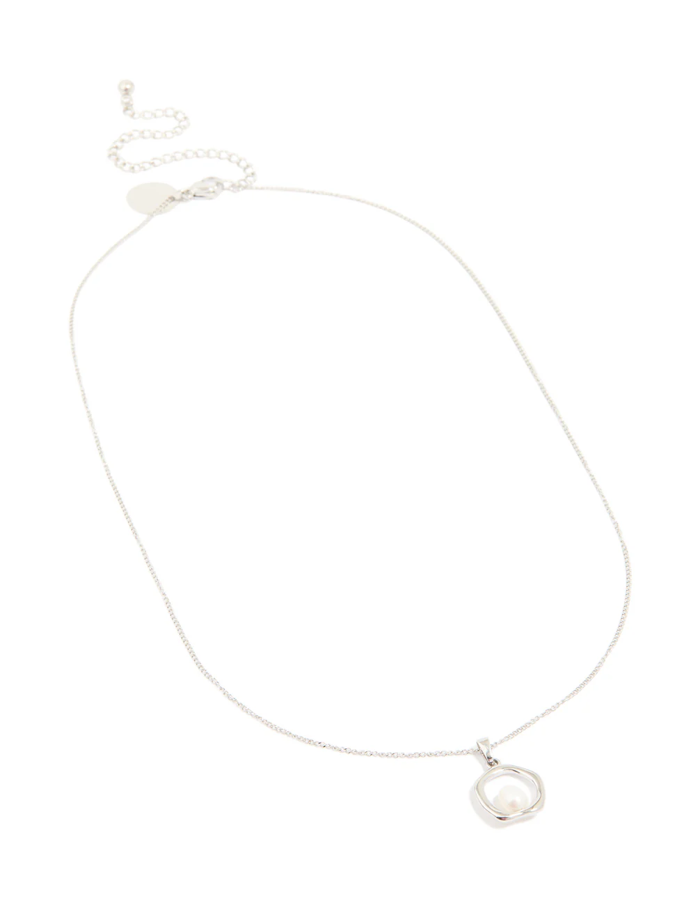Waterproof Stainless Steel Freshwater Molten Hoop Pearl Centre Pendant Necklace - Image 4