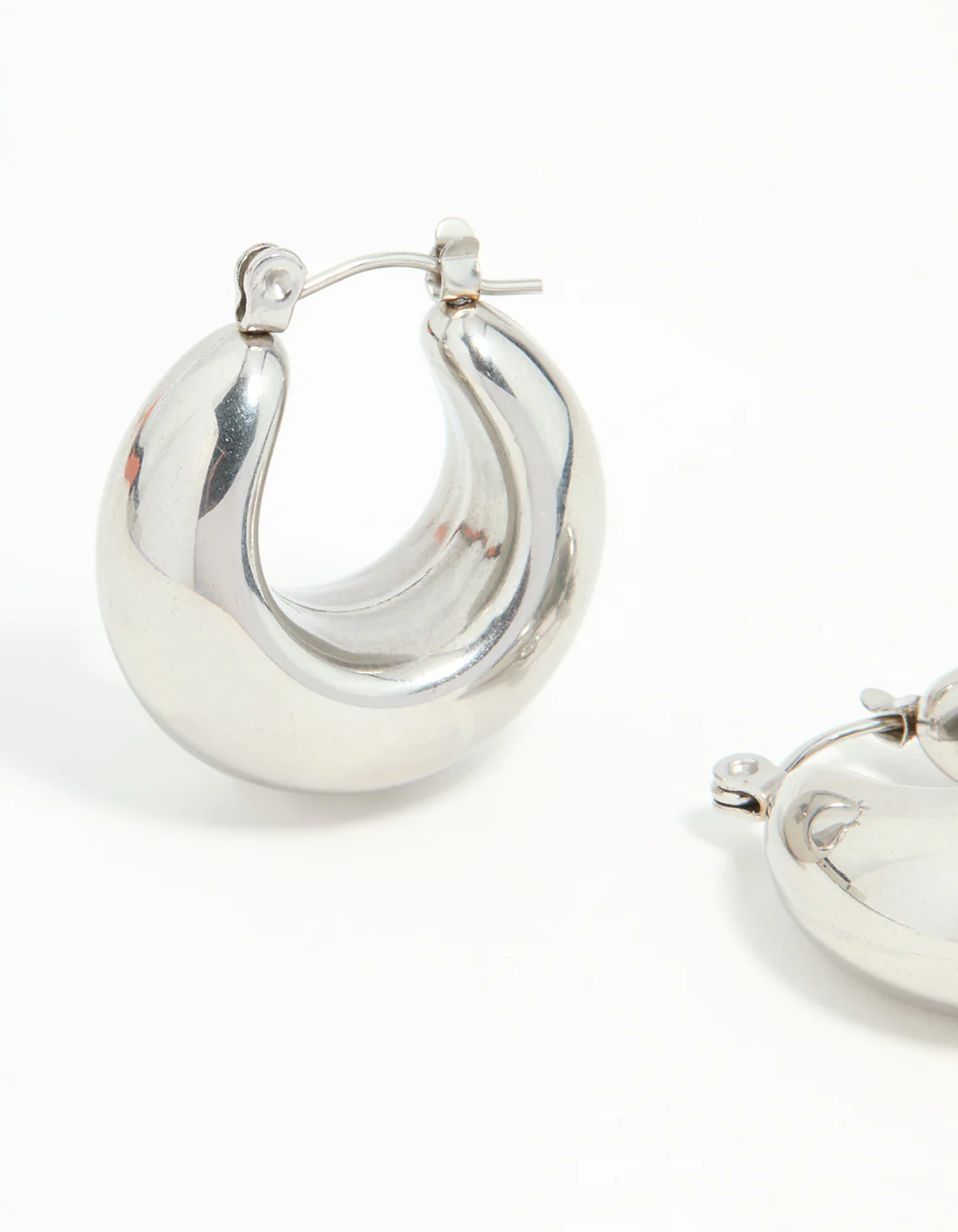 Waterproof Stainless Steel Full Bubble Hoop Earrings - Image 4