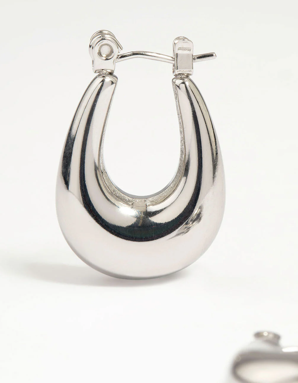 Waterproof Stainless Steel Half Hoop Earrings - Image 4