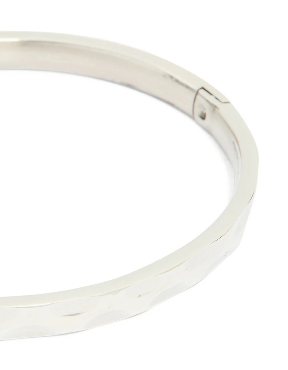 Waterproof Stainless Steel Hammered Hinged Bangle - Image 2