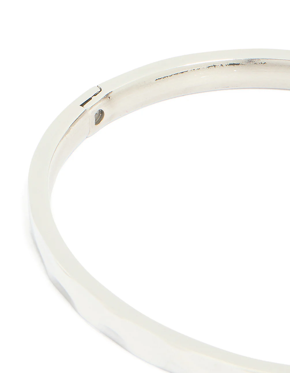 Waterproof Stainless Steel Hammered Hinged Bangle - Image 3