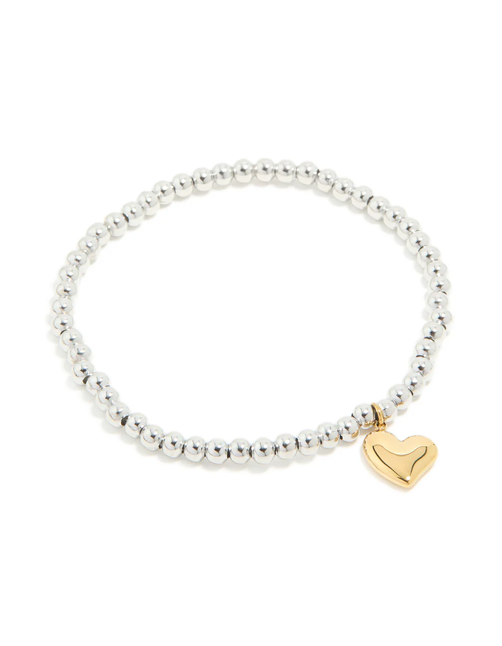 Waterproof Stainless Steel Heart Pendant Stretch Bracelet - Image 2