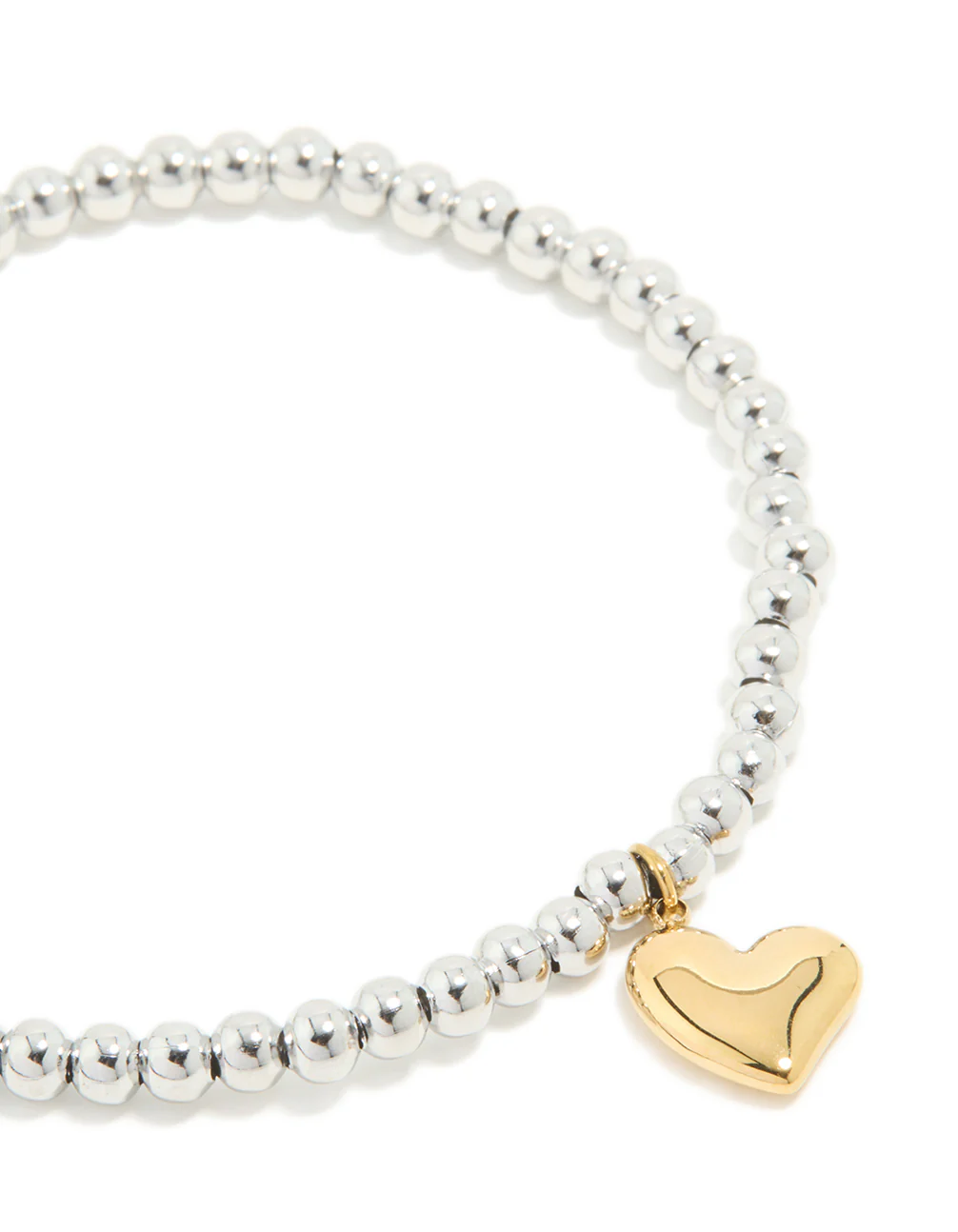 Waterproof Stainless Steel Heart Pendant Stretch Bracelet - Image 4