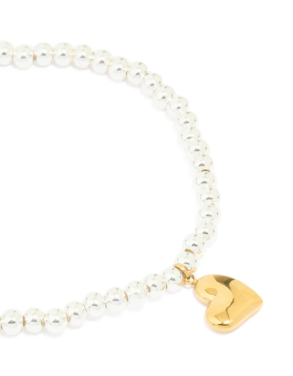 Waterproof Stainless Steel Heart Pendant Stretch Bracelet - Image 2
