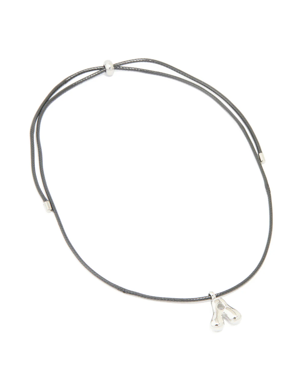 Waterproof Stainless Steel Large Bubble Letter A Cord Necklace - Image 4