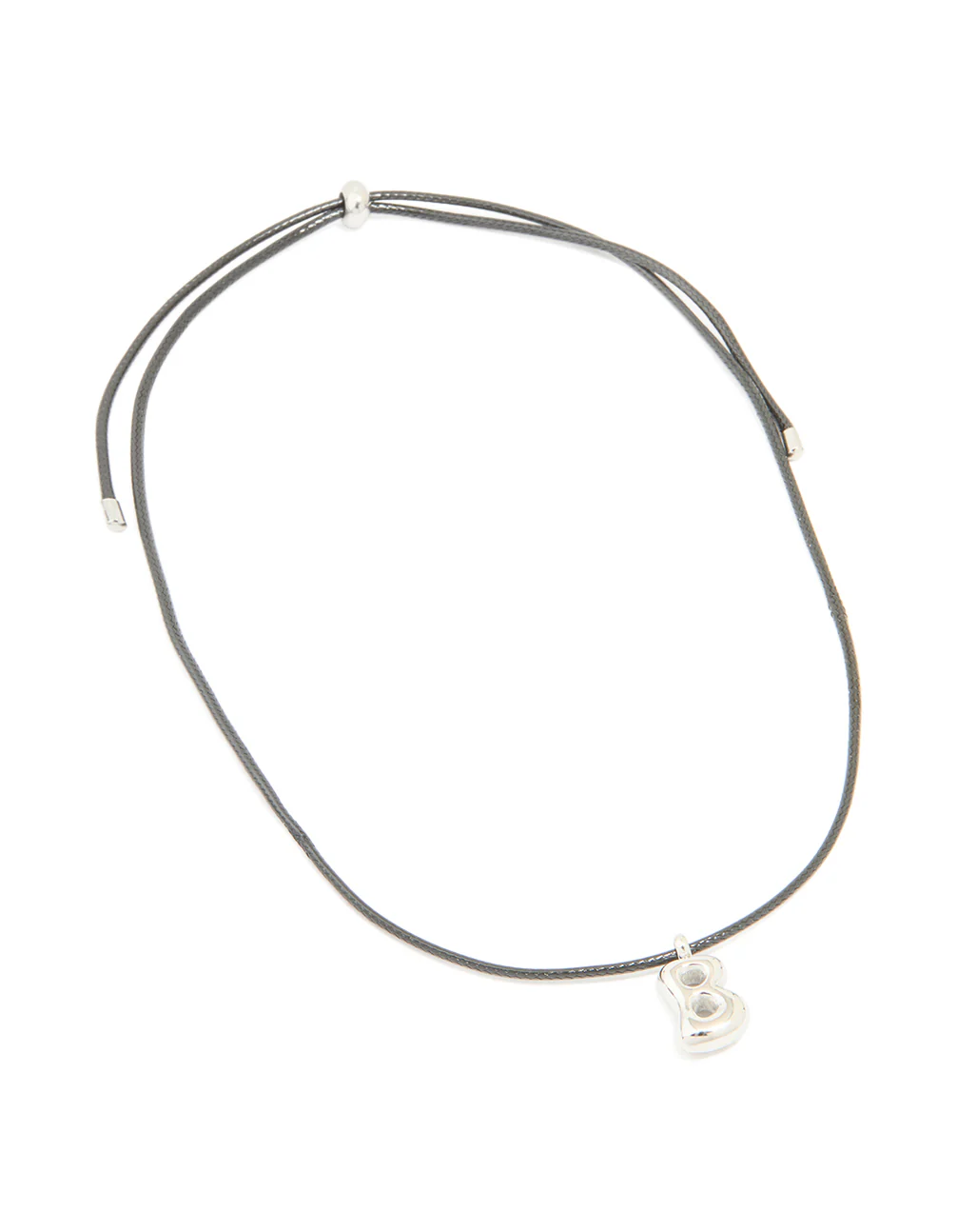 Waterproof Stainless Steel Large Bubble Letter B Cord Necklace - Image 4