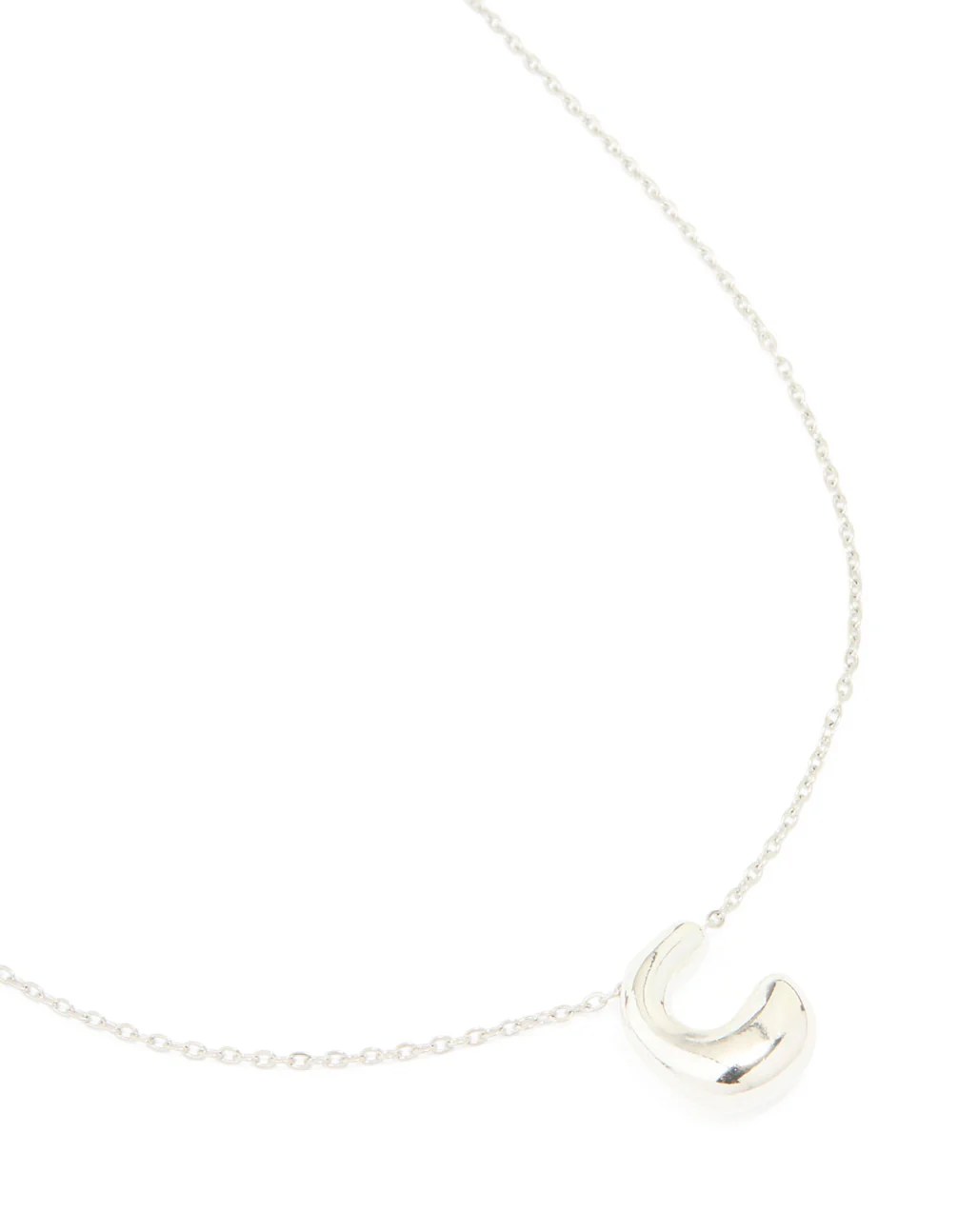 Waterproof Stainless Steel Large Bubble Letter C Necklace - Image 2