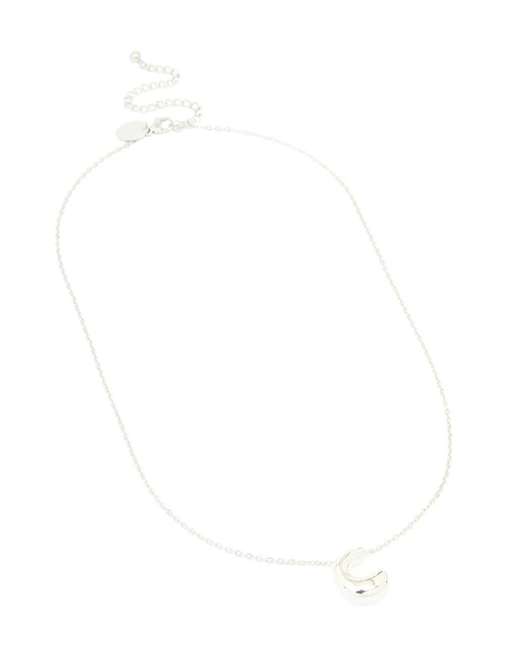 Waterproof Stainless Steel Large Bubble Letter C Necklace - Image 4