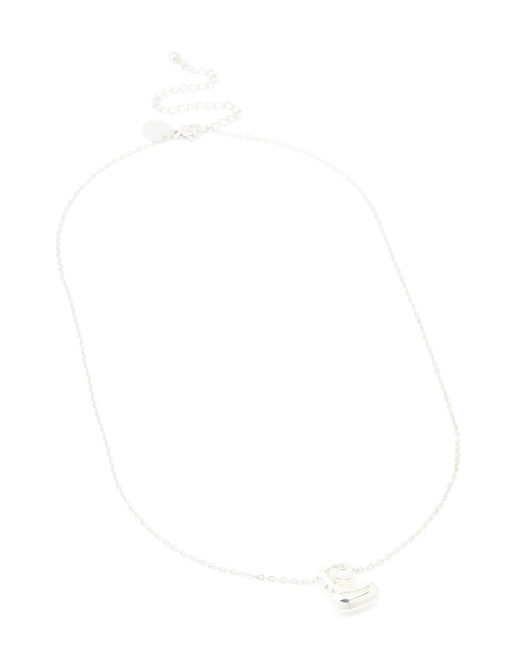 Waterproof Stainless Steel Large Bubble Letter E Necklace - Image 4