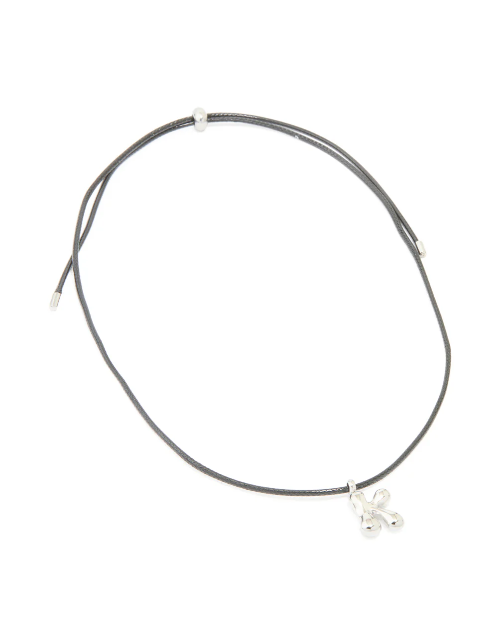 Waterproof Stainless Steel Large Bubble Letter K Cord Necklace - Image 4