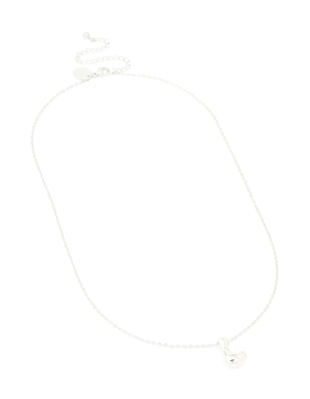 Waterproof Stainless Steel Large Bubble Letter L Necklace - Image 4