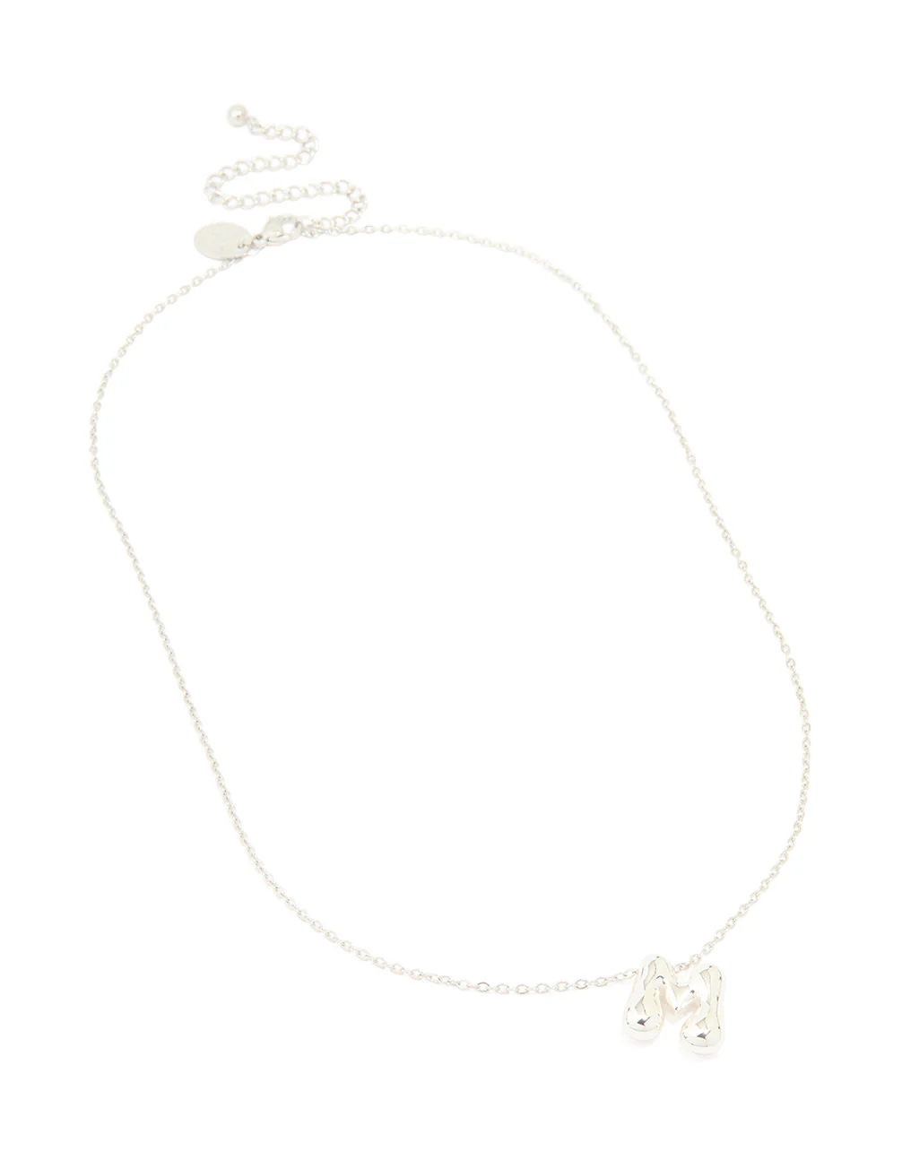 Waterproof Stainless Steel Large Bubble Letter M Necklace - Image 4