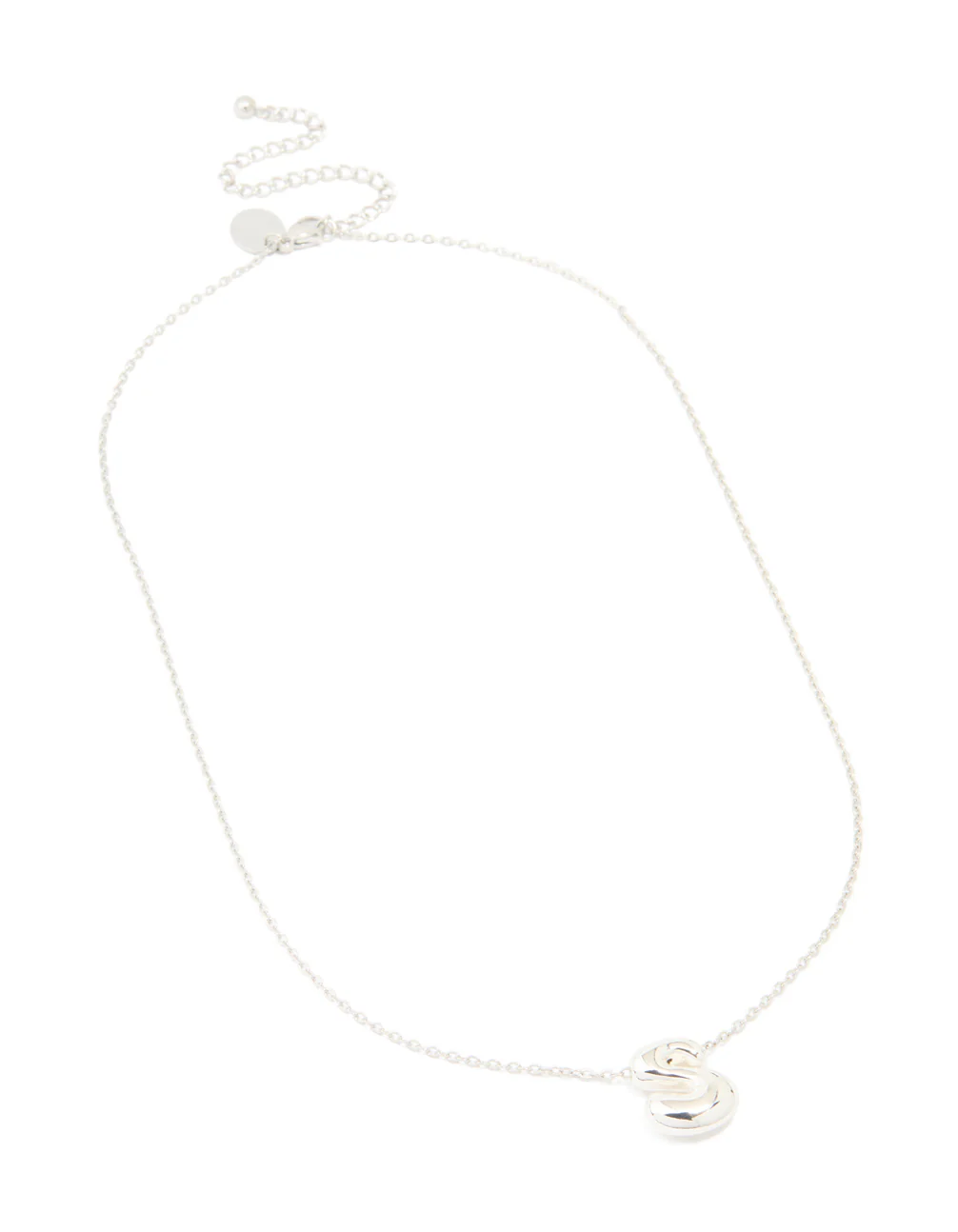 Waterproof Stainless Steel Large Bubble Letter S Necklace - Image 4