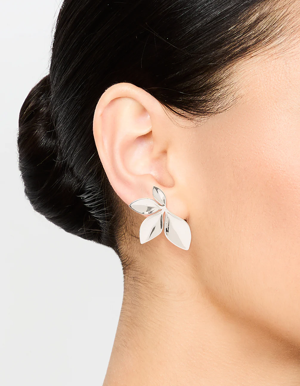 Waterproof Stainless Steel Leaf Cluster Stud Earrings - Image 2