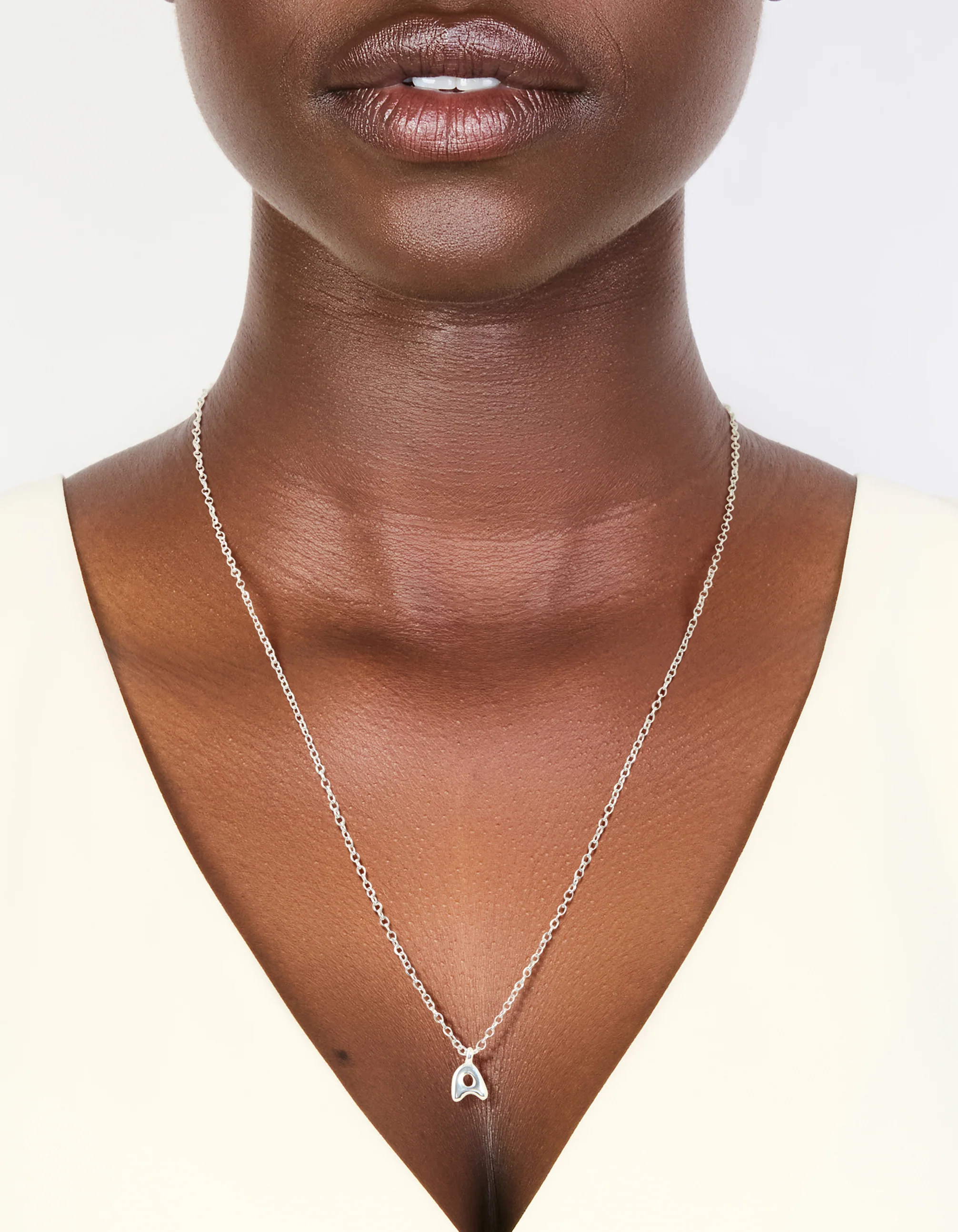 Waterproof Stainless Steel Mini Bubble Letter A Necklace - Image 2