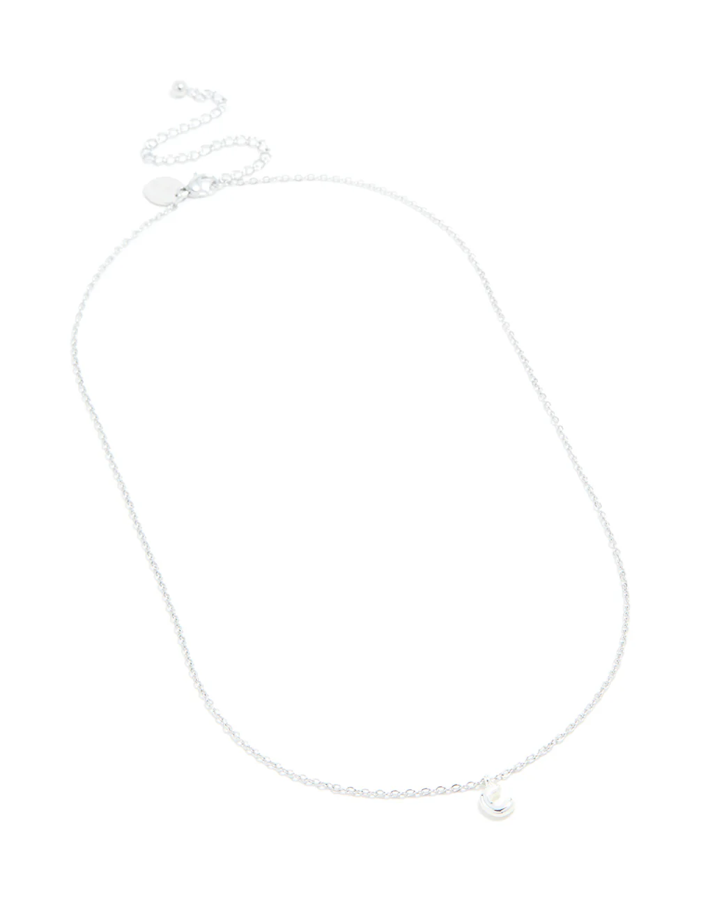 Waterproof Stainless Steel Mini Bubble Letter C Necklace - Image 4
