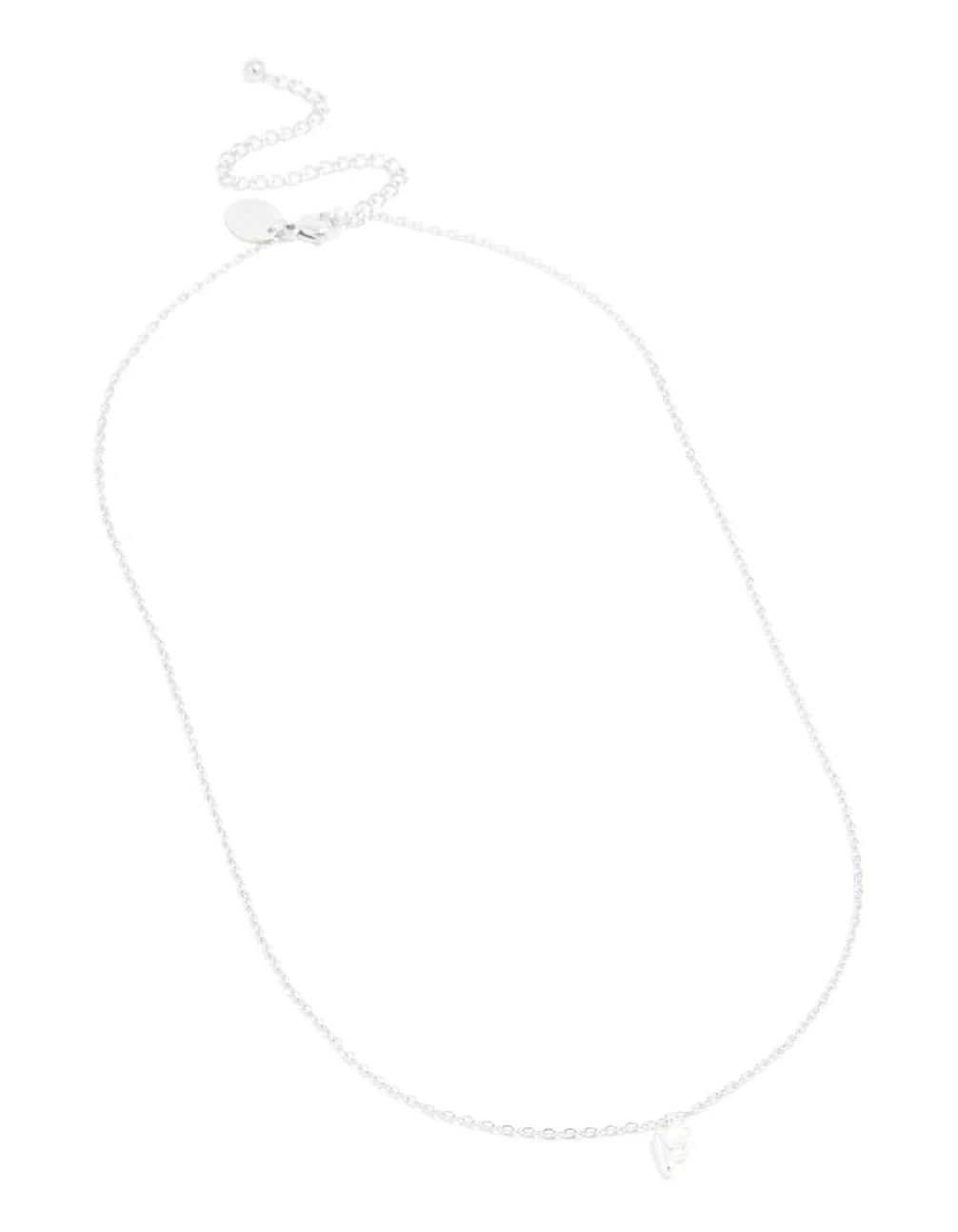 Waterproof Stainless Steel Mini Bubble Letter F Necklace - Image 4