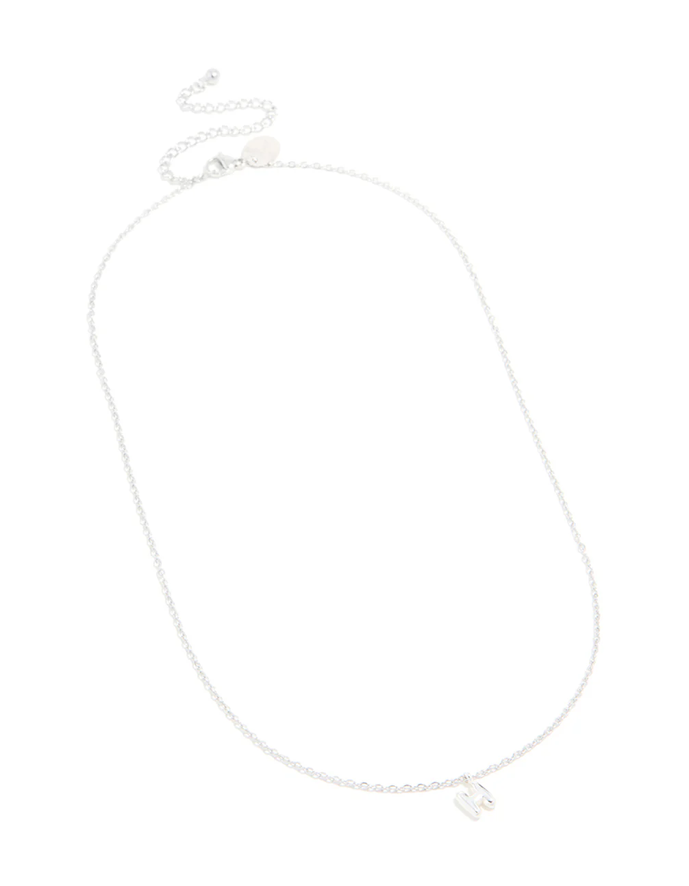 Waterproof Stainless Steel Mini Bubble Letter H Necklace - Image 4