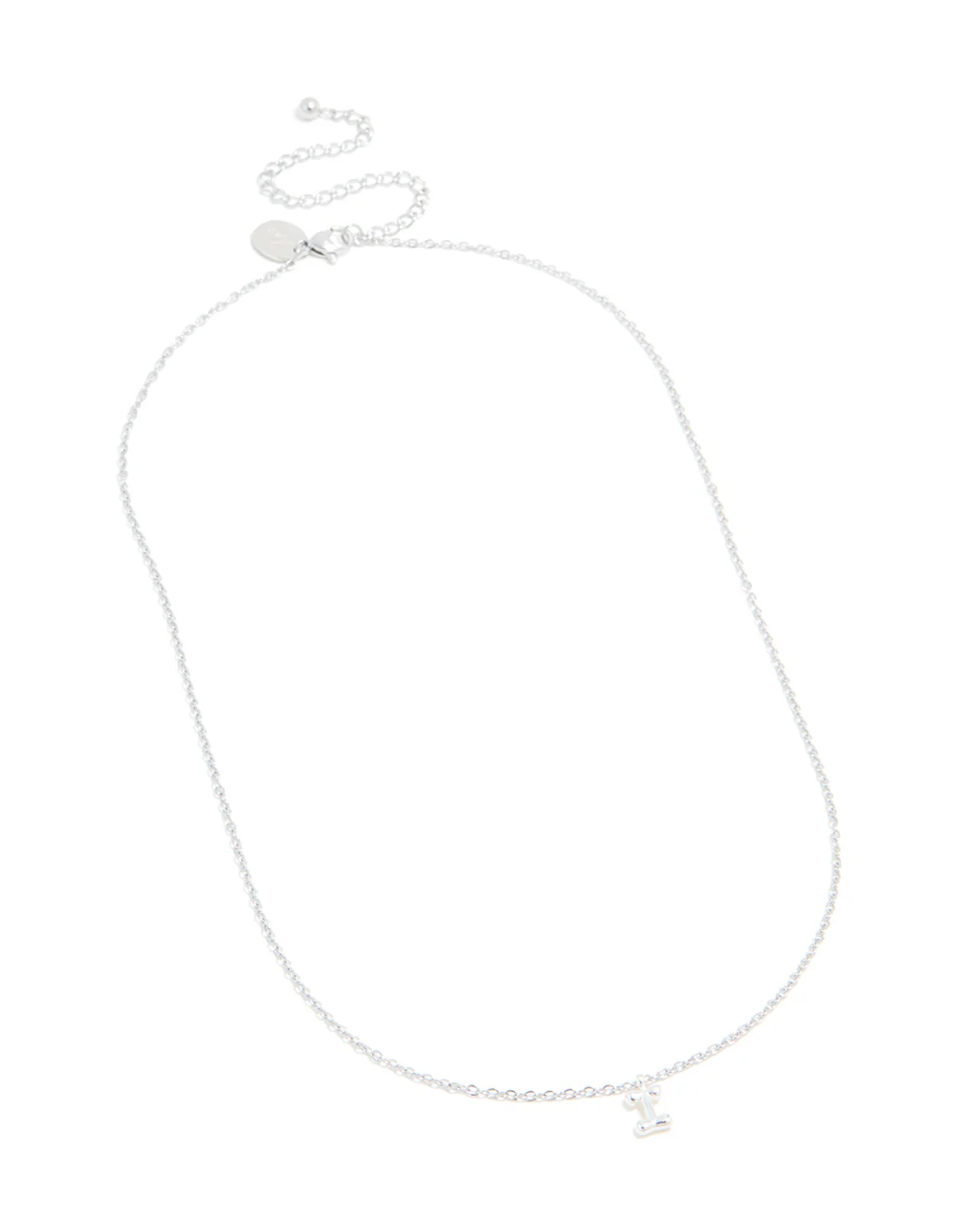 Waterproof Stainless Steel Mini Bubble Letter I Necklace - Image 4