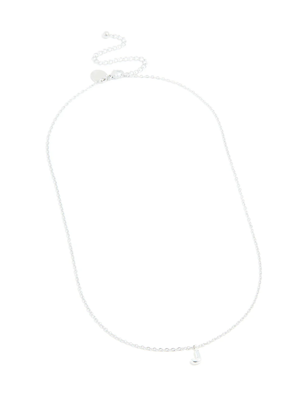 Waterproof Stainless Steel Mini Bubble Letter J Necklace - Image 4
