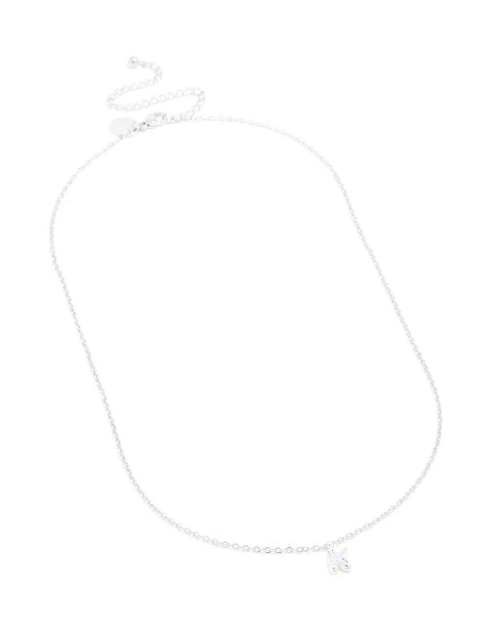 Waterproof Stainless Steel Mini Bubble Letter K Necklace - Image 4