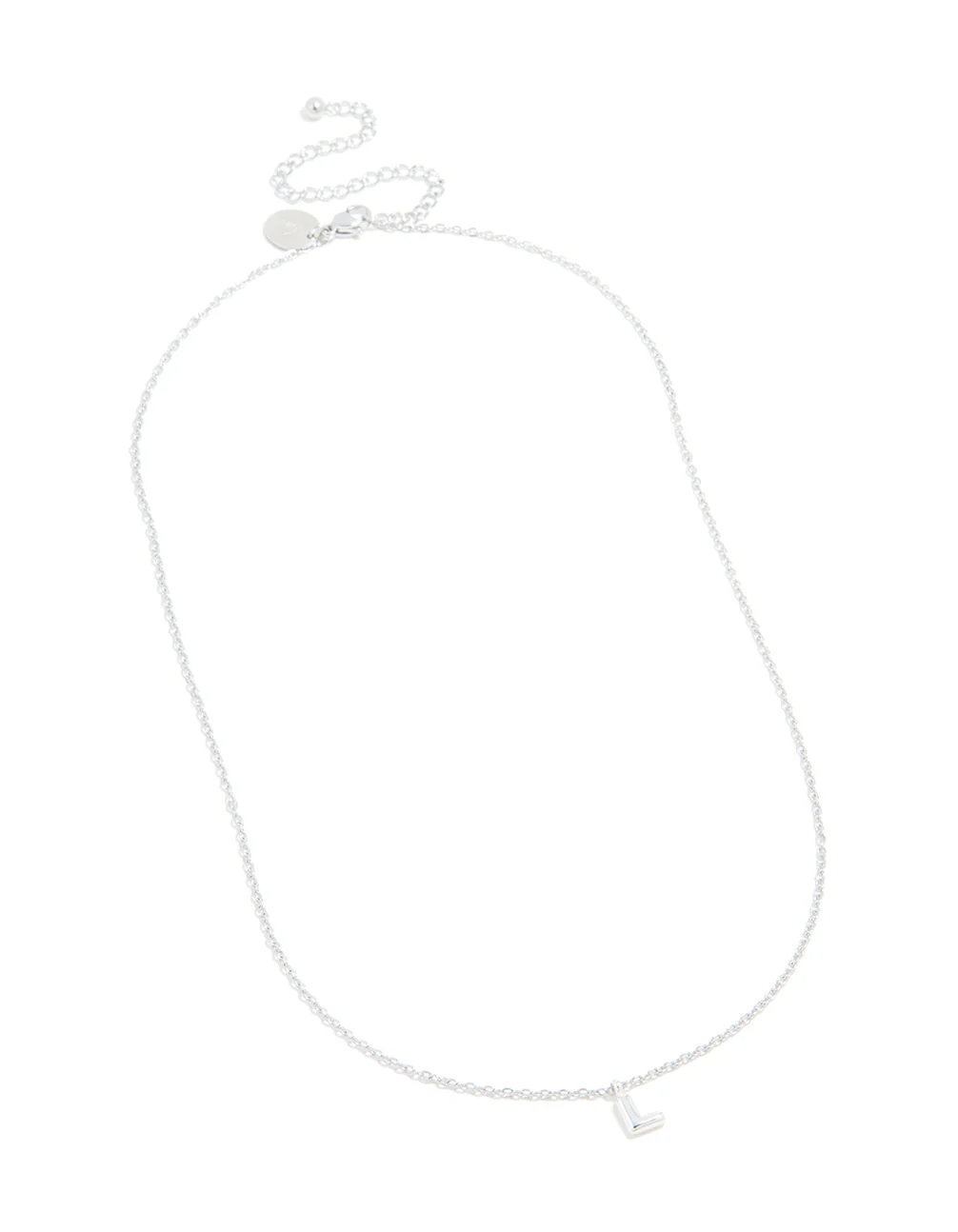 Waterproof Stainless Steel Mini Bubble Letter L Necklace - Image 4