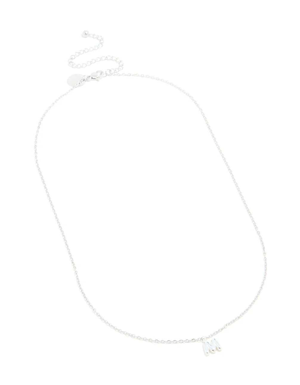 Waterproof Stainless Steel Mini Bubble Letter M Necklace - Image 4